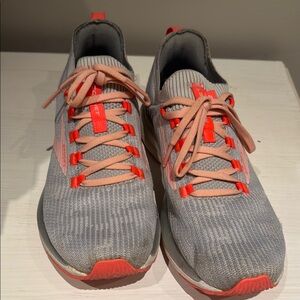 Brooks Gray and Red Athletic Shoes